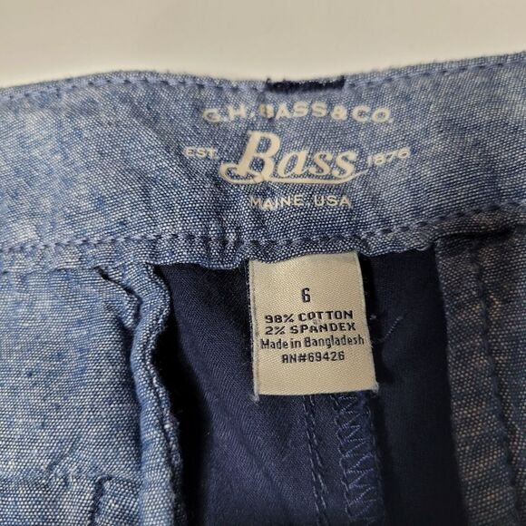 6 BASS CHILI PEPPERS TABASCO WOMEN'S red hot navy blue Mexico SHORTS MEDIUM - Picture 5 of 8